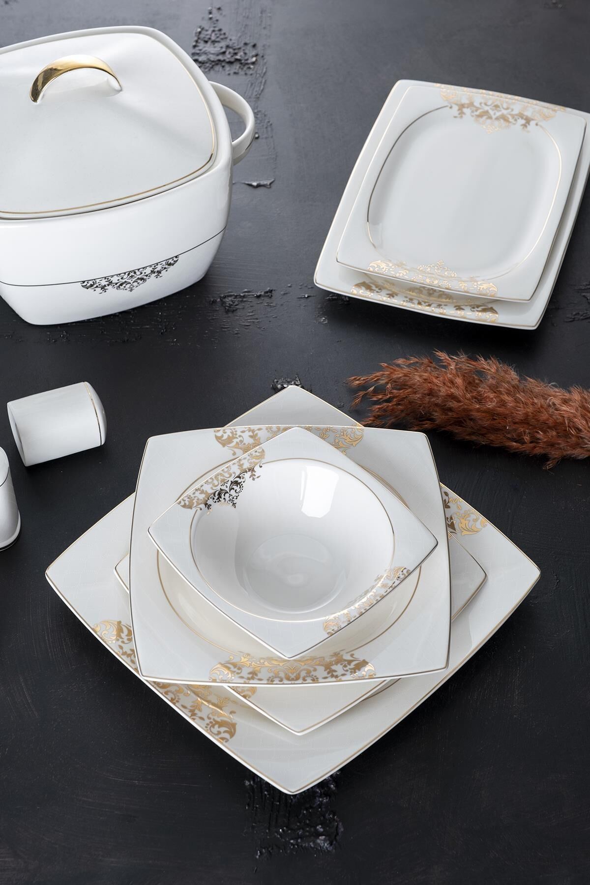 Acar 350 Elena 60 Parça 12 Kişilik Yemek Takımı