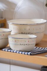 Acar 8526 Made With Love Emaye 3 Lü Saklama & Karıştırma Kabı