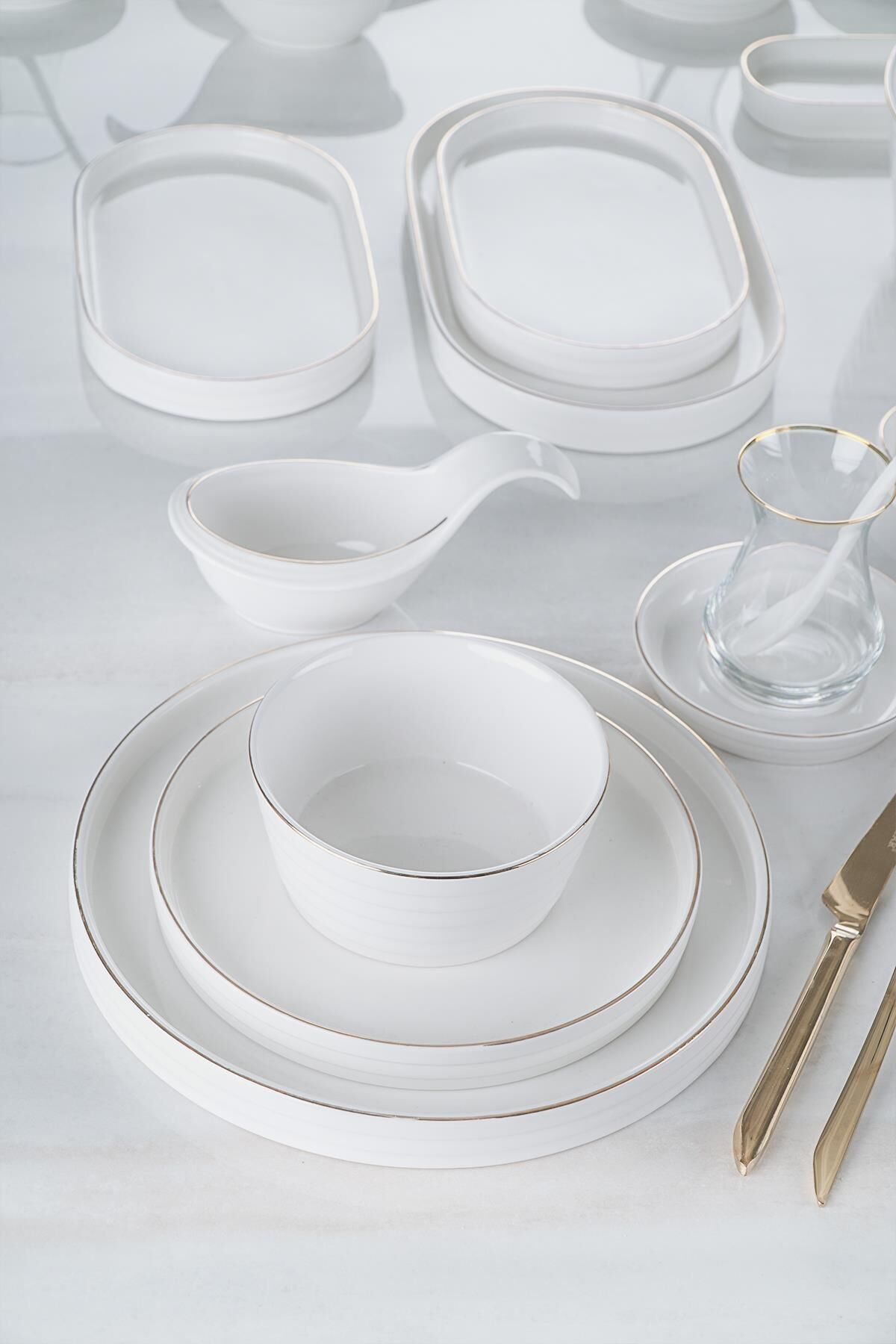 Acar 12253 Story Moon 6 Kişilik 45 Parça Yuvarlak Kahvaltı Takımı