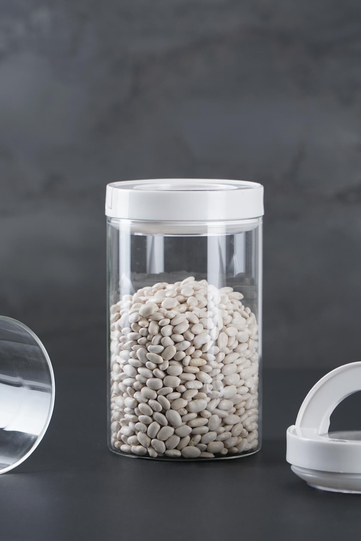 Acar 10228 Borosilikat Yuvarlak Cam Kavanoz - 1.25 Lt