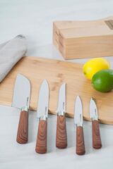 Acar 512 Venedik 5 Prç Ahşap Takozlu Bıçak Takımı