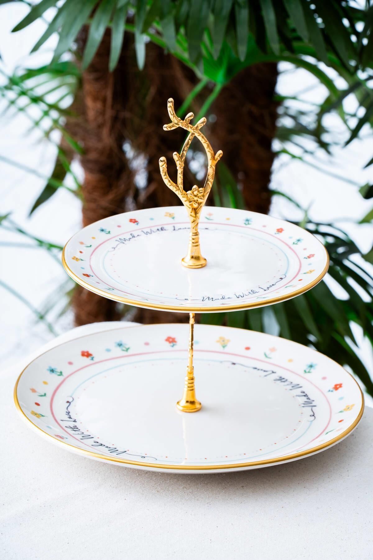 Acar 7732 Livaldi Katlı Kurabiyelik Tabağı 27x21 Cm