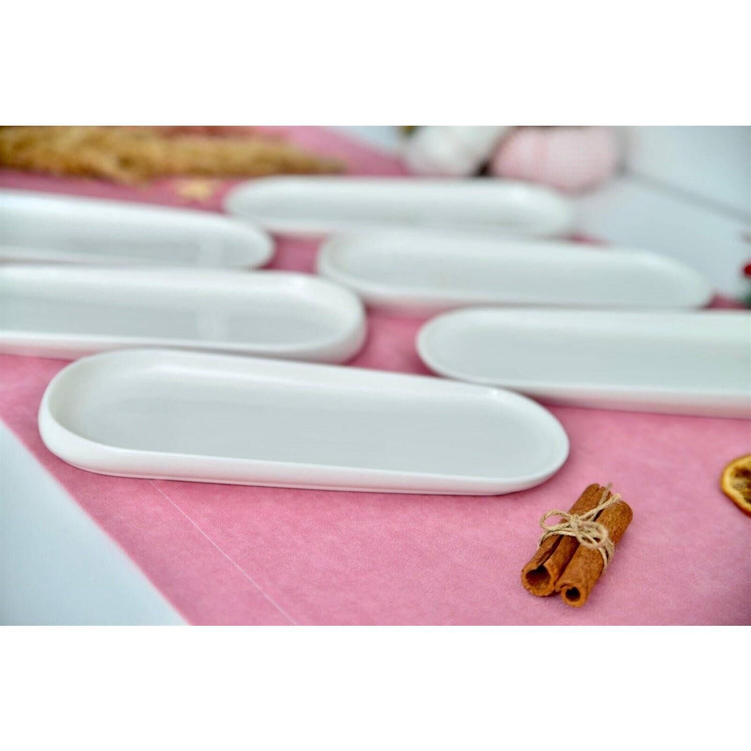 Acar 10558 Bıanco Perla Porselen 6 Lı Dikdörtgen Servis