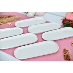 Acar 10558 Bıanco Perla Porselen 6 Lı Dikdörtgen Servis