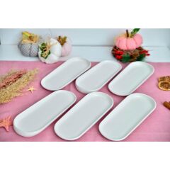 Acar 10558 Bıanco Perla Porselen 6 Lı Dikdörtgen Servis