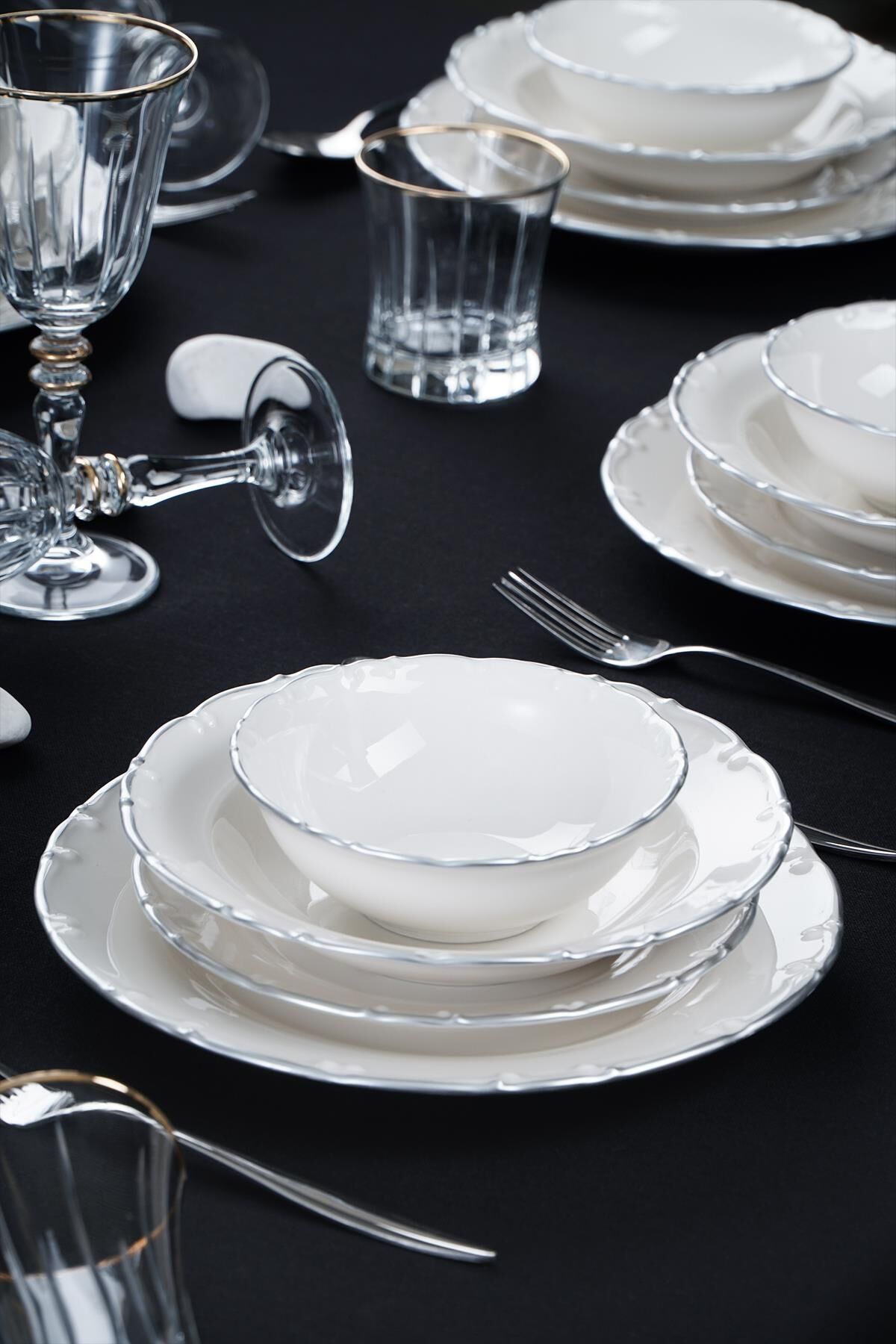 Acar 12343 Liyana Silver 24 Prç Yemek Takımı
