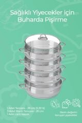 Acar 17156 Karat 5 Parça Çelik Mantı Tencere Seti - 28 cm