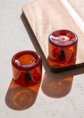 The Mia CAM0456 Yuvarlak Tuzluk Biberlik 2 Li Set Amber 6x5 Cm