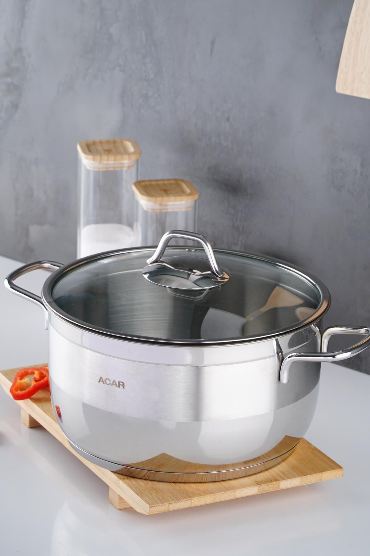 Acar 16463 Karat Derin Çelik Tencere 24 Cm