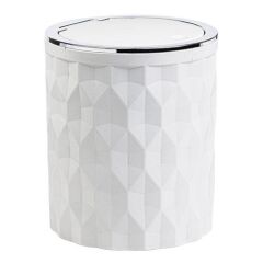 Kosova DMD-101 Diamond Çöp Kovası Beyaz Krom