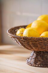 Acar 7862 Nomad Ayaklı Hasır Meyvelik 29 Cm Kahverengi