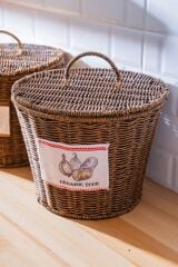 Acar 7867 Nomad Kapaklı Hasır Patates & Soğan Sepeti Kahverengi