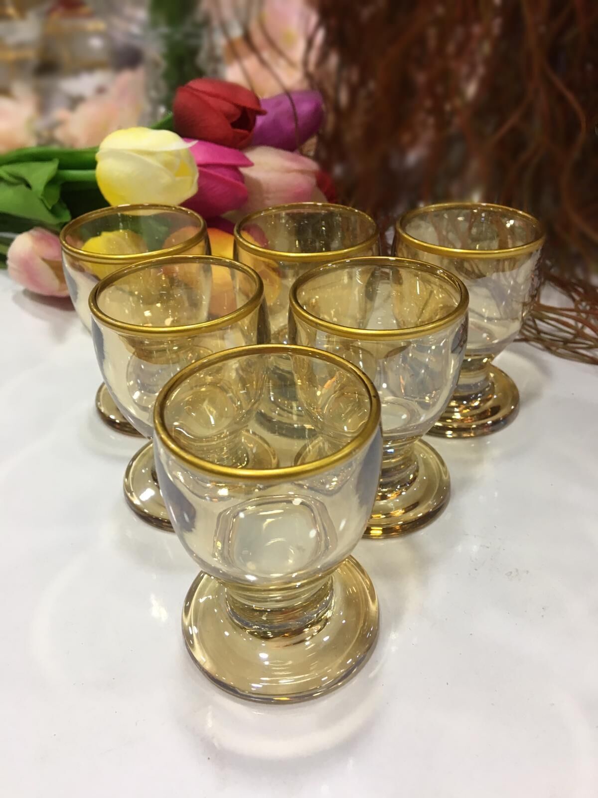 Lav NEC309 Altın Kahve Yanı Su Bardağı