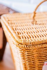 Acar 7868 Nomad Kare Kapaklı Hasır Patates & Soğan Sepeti Krem