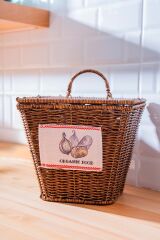 Acar 7868 Nomad Kare Kapaklı Hasır Patates & Soğan Sepeti Kahverengi