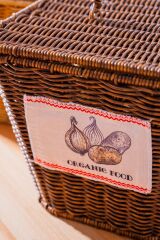 Acar 7868 Nomad Kare Kapaklı Hasır Patates & Soğan Sepeti Kahverengi