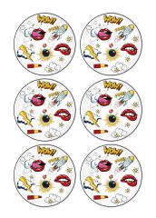 The Mia POP051 Popart Servis Tabağı 6 Lı Set - 26 cm