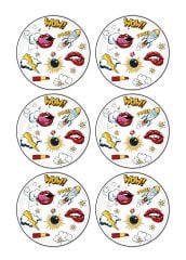 The Mia POP051 Popart Servis Tabağı 6 Lı Set - 26 cm