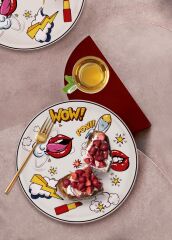 The Mia POP051 Popart Servis Tabağı 6 Lı Set - 26 cm