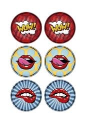 The Mia POP050 Popart Lips Pasta Tabağı 6 Lı Set - 19 cm