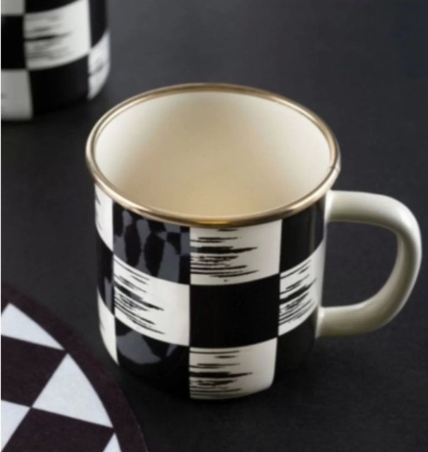 Acar 248 Qualita King Emaye Kupa Dama Dekor  395 ML