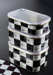 Acar 247 Qualita King Emaye 3 lü Dikdörtgen Saklama Kabı