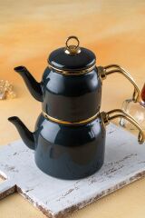 Acar 5755 Qualita Maya Mini Emaye Çaydanlık Takımı - Gri