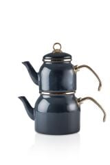 Acar 5755 Qualita Maya Mini Emaye Çaydanlık Takımı - Gri