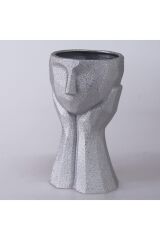 Zeus 115GMS71RS Büyük Boy Gümüş Saksı