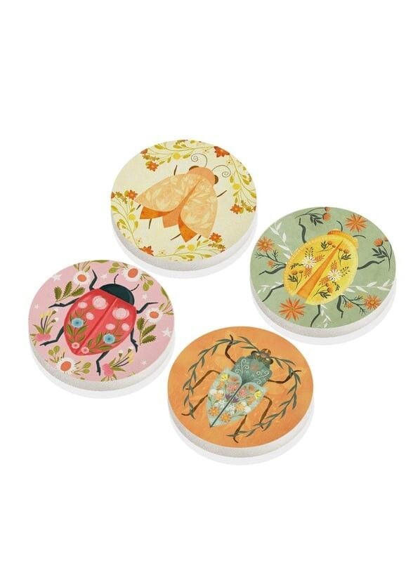 The Mia BRK0131 Animal 4 Lü Taş Bardak Altlığı Yuvarlak 11 Cm