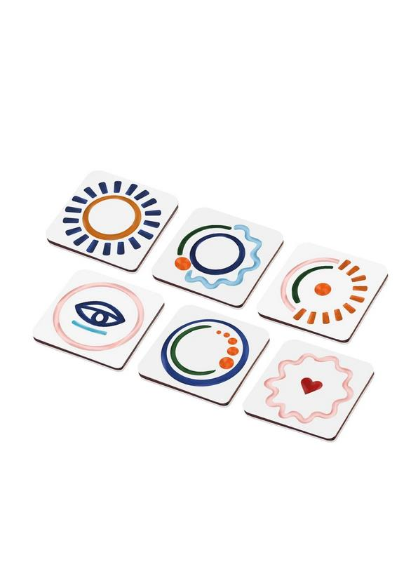 The Mia AST008 Abstract Bardak Altlığı 6 Lı Set