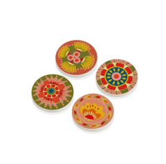 The Mia BRK0132 Fiore 4 Lü Taş Bardak Altlığı Yuvarlak 11 Cm