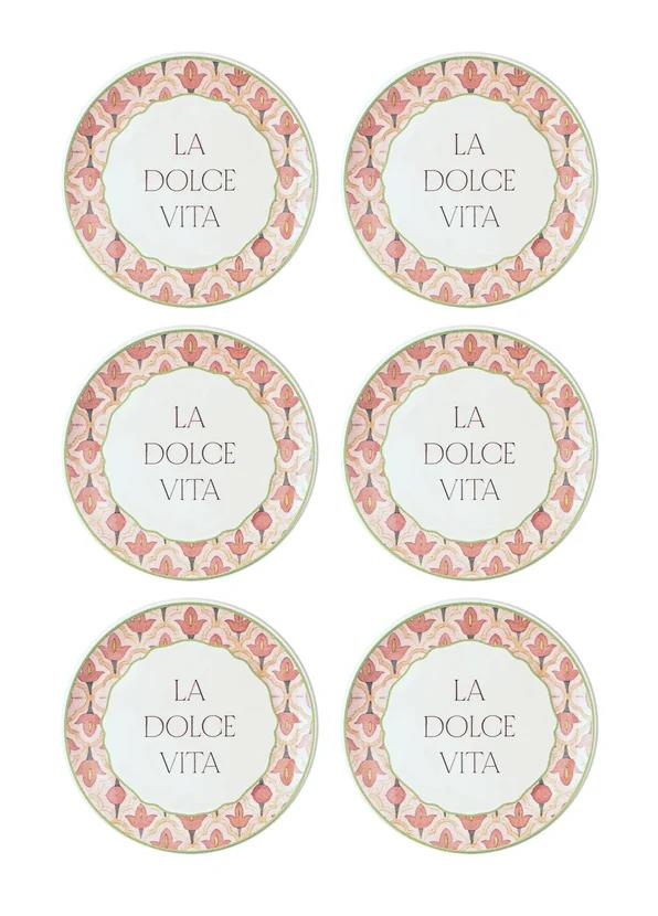 The Mia DVT0001 Dolce Vita 6 Lı Pasta Tabağı Seti - 19 cm