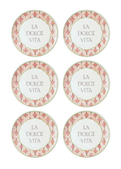 The Mia DVT0001 Dolce Vita 6 Lı Pasta Tabağı Seti - 19 cm