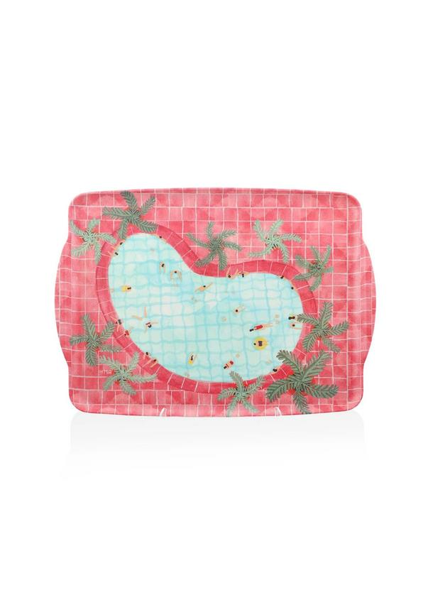 The Mia TPS0056 Summer Kaydırmaz Tepsi 42x30 Cm