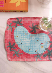 The Mia TPS0056 Summer Kaydırmaz Tepsi 42x30 Cm