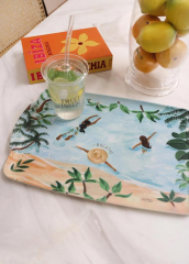 The Mia TPS0057 Beach Kaydırmaz Tepsi 37x25 Cm