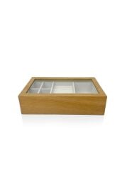 The Mia MIA0022 Ahşap Takı Kutusu 6 Bölmeli 34x19x8 Cm