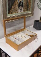 The Mia MIA0022 Ahşap Takı Kutusu 6 Bölmeli 34x19x8 Cm