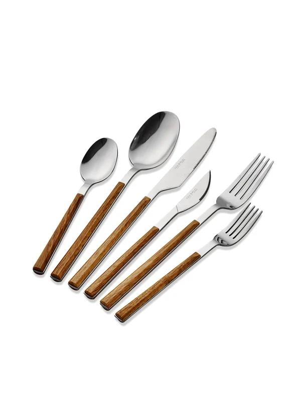 The Mia CKB0220 Wooden Çatal Kaşık Bıçak Seti 36 Parça Gümüş