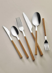 The Mia CKB0220 Wooden Çatal Kaşık Bıçak Seti 36 Parça Gümüş