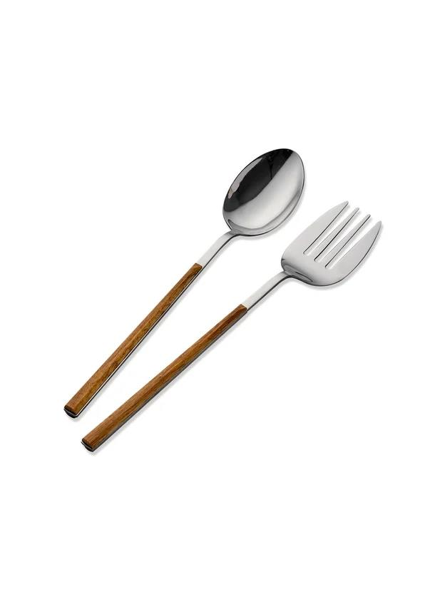 The Mia CKB0223 Wooden Salata Servis Takımı 2 Parça Gümüş