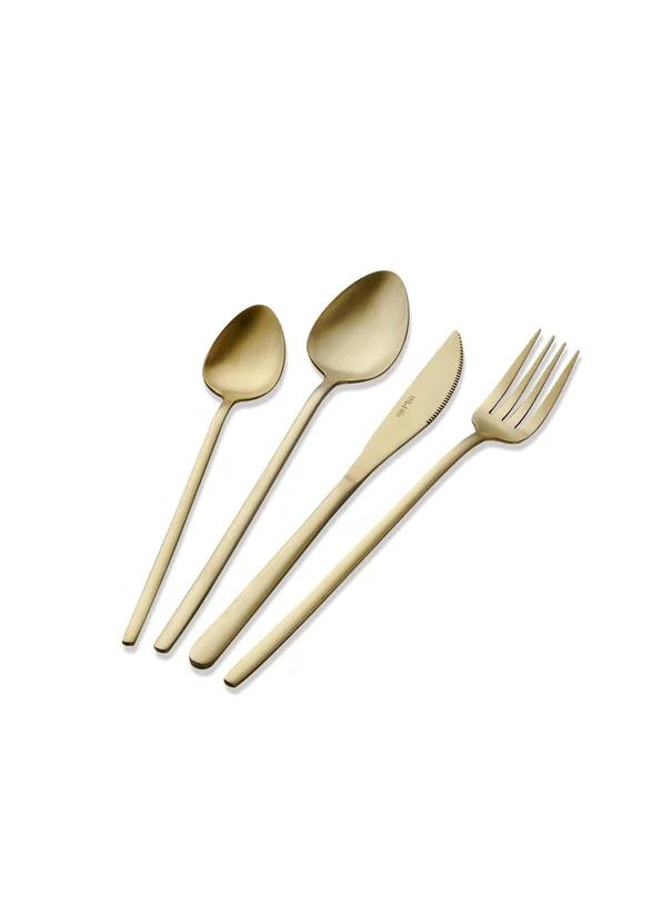 The Mia CKB0225 Giallo Çatal Kaşık Bıçak Seti 24 Parça Mat Gold