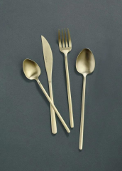 The Mia CKB0225 Giallo Çatal Kaşık Bıçak Seti 24 Parça Mat Gold