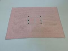 Nakışlı Ayak Havlusu Pudra