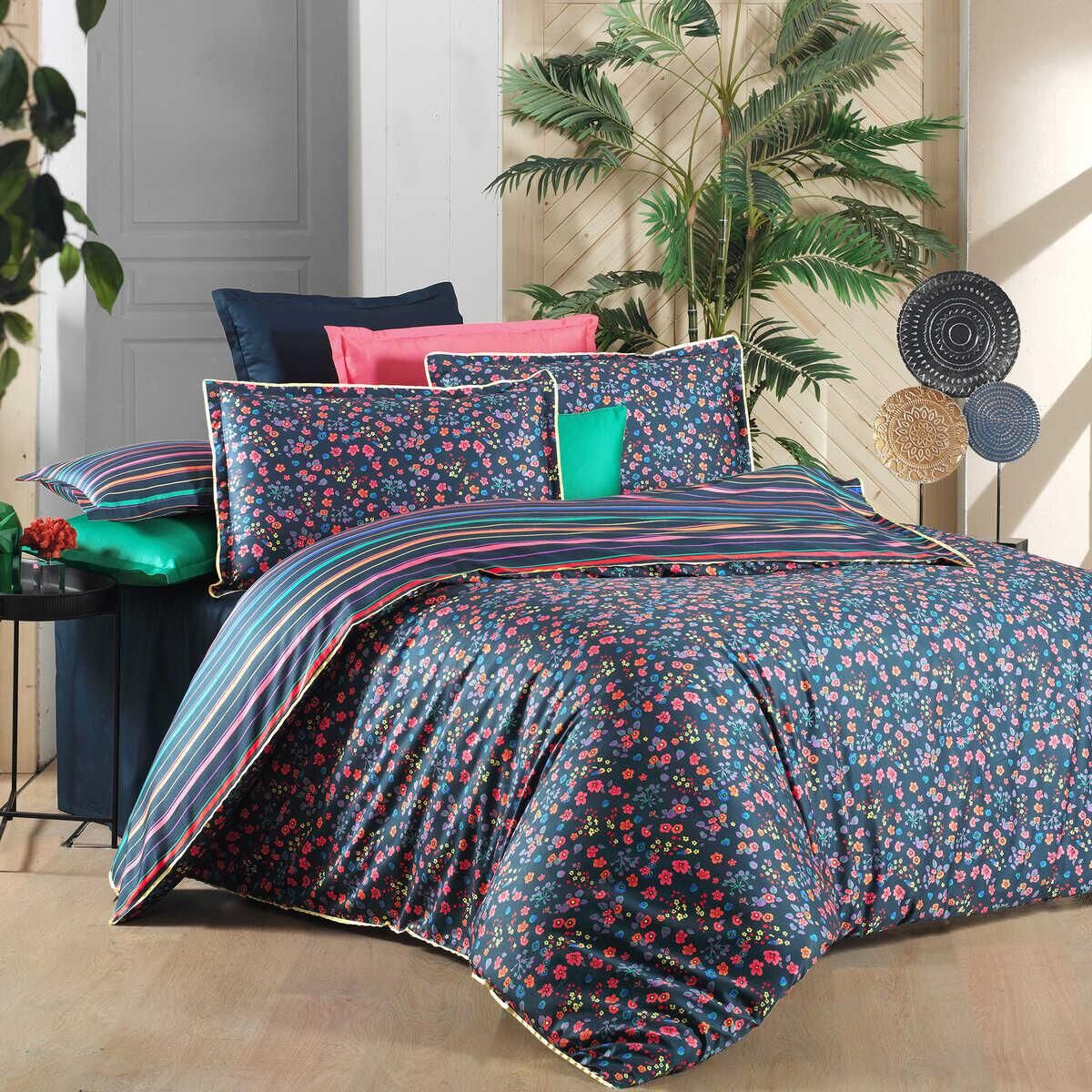 Sarev Selin V1 Saten Nevresim Takımı Çift Kişilik