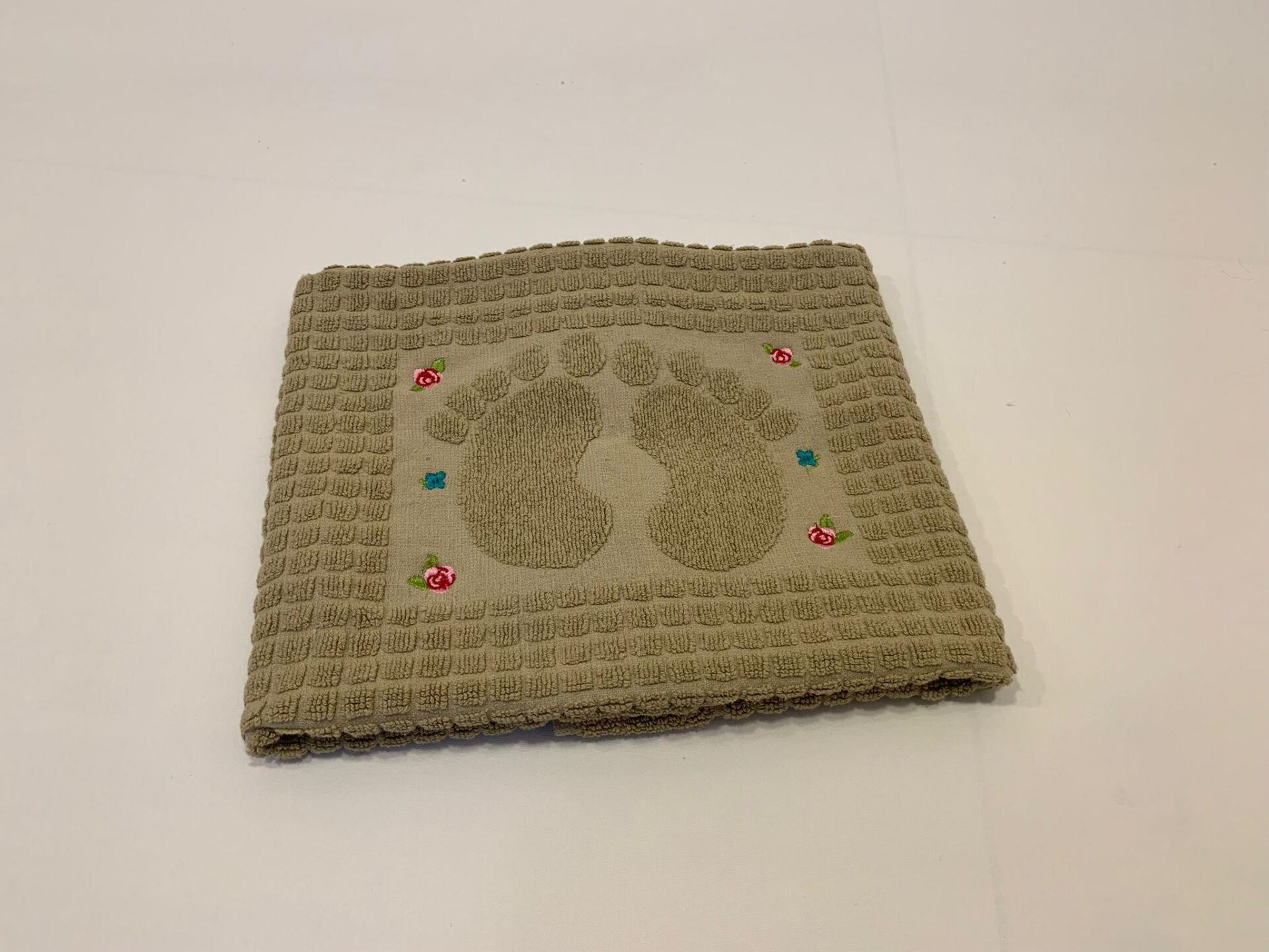 Nakışlı Ayak Havlusu Yeşil