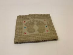 Nakışlı Ayak Havlusu Yeşil