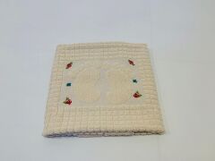 Nakışlı Ayak Havlusu Krem