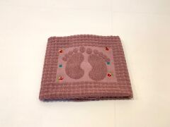 Nakışlı Ayak Havlusu Gül Kurusu